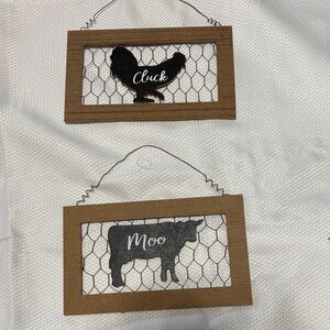 Set of 2 Rustic Farmhouse Wall Decor Set - Brown and Black